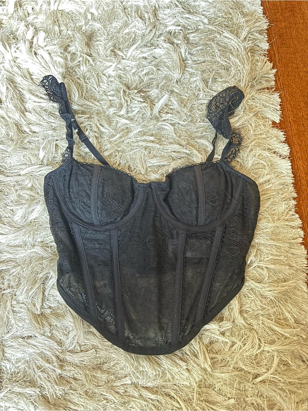 Garage Black Lace Corset Crop Top